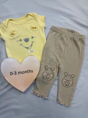 Disney Yellow & Tan Winnie the Pooh Two-Piece Matching Set